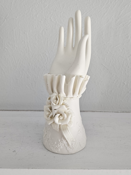 Other - Vintage Bisque Porcelain Victorian Hand Statue/Figurine With Roses